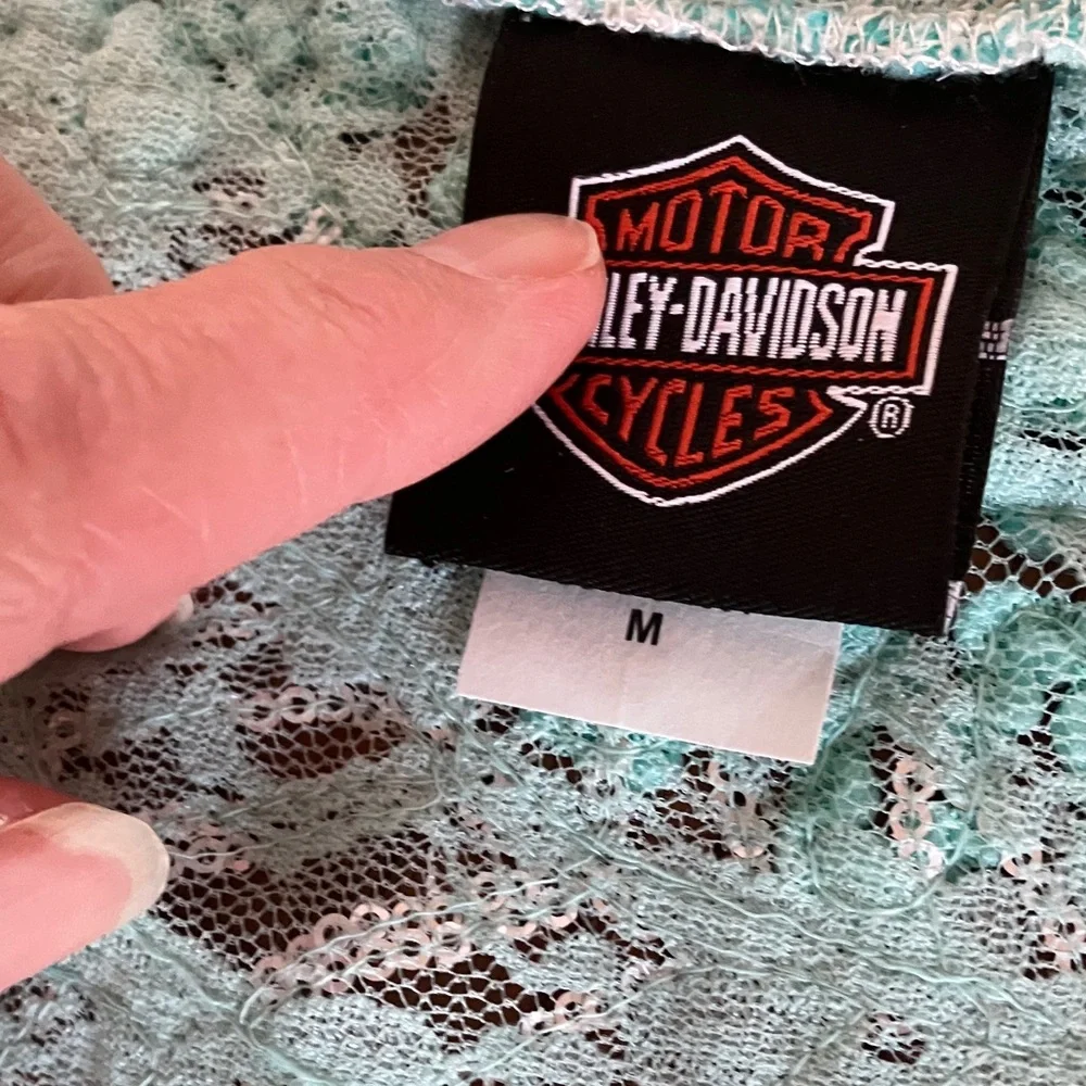 HARLEY-DAVIDSON V-NECK MINT GREEN SWEATER NEW WITHOUT TAGS - Picture 2 of 11